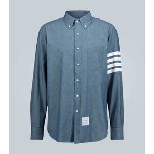 NWT $700+ Thom Browne Size 4 Chambray 4-bar Shirt. Made in Italy. Yours for?